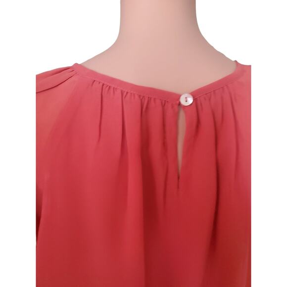 NEW Soft Surroundings Size MP Medium Petite Coral Embroidered Blouse - Picture 4 of 11